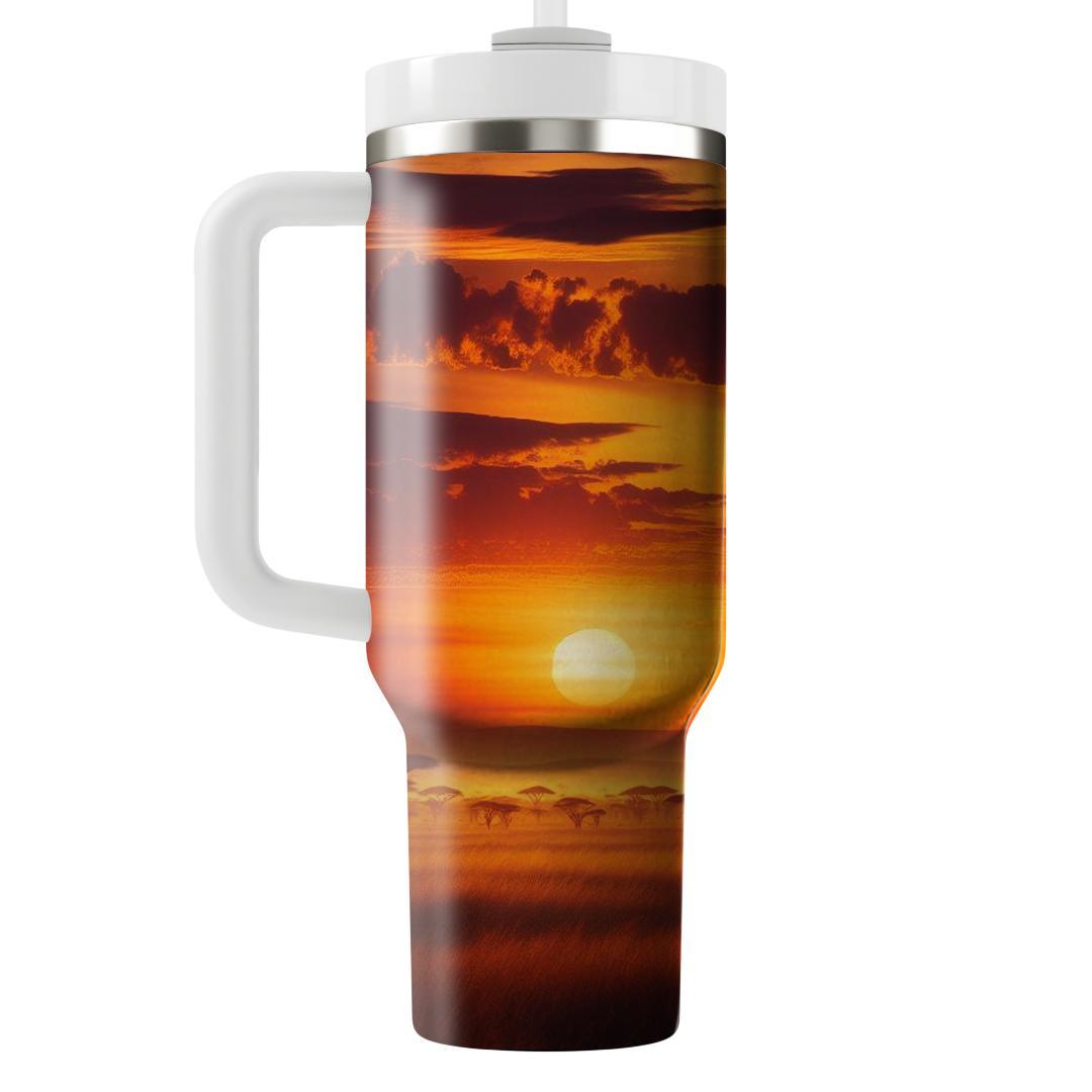 Giraffe's Golden Horizon  Tumblers For Gifts