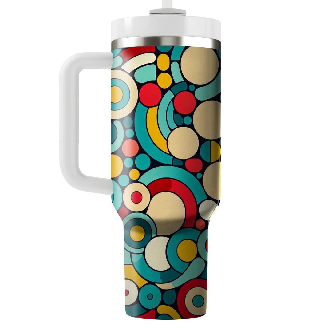 Circular Mosaic Tile  Tumblers With Lids