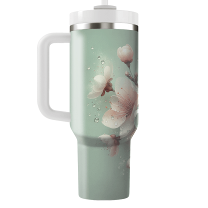 Spring Blossoms And Raindrops  Tumbler Cups