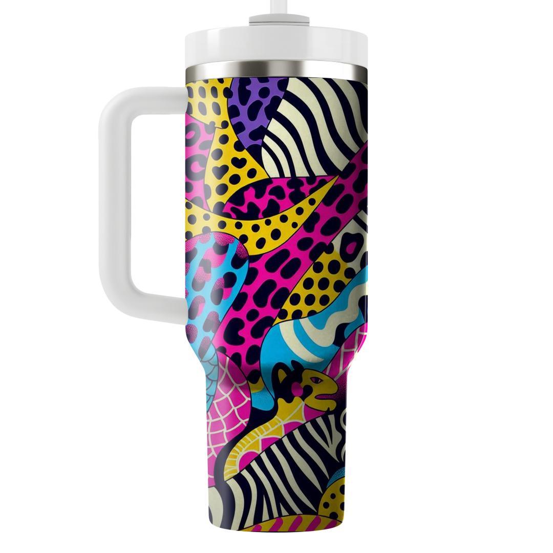 Funky Animal Print Collage  Tumbler Cups