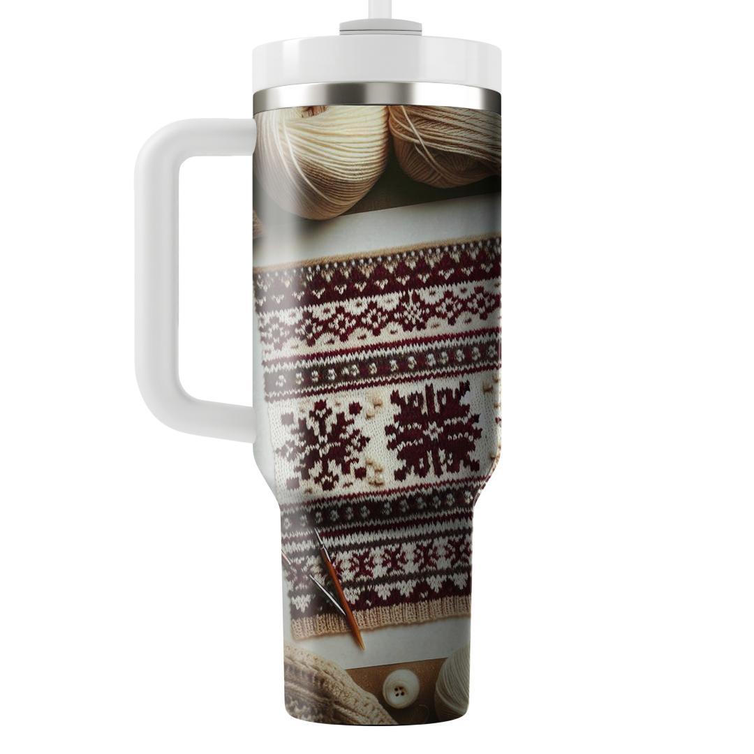 Winter Cozy Sweater Pattern  Tumbler Cups
