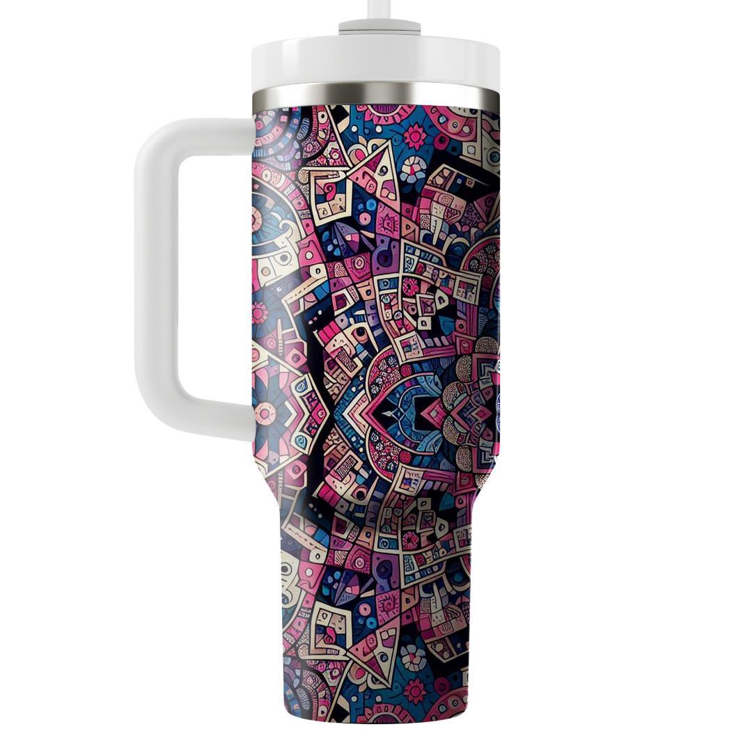 Floral Kaleidoscope Delight  Decorative Tumblers