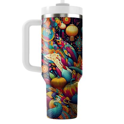 Kaleidoscope Of Cultures - Global Festival Mashup  Tumblers With Lids