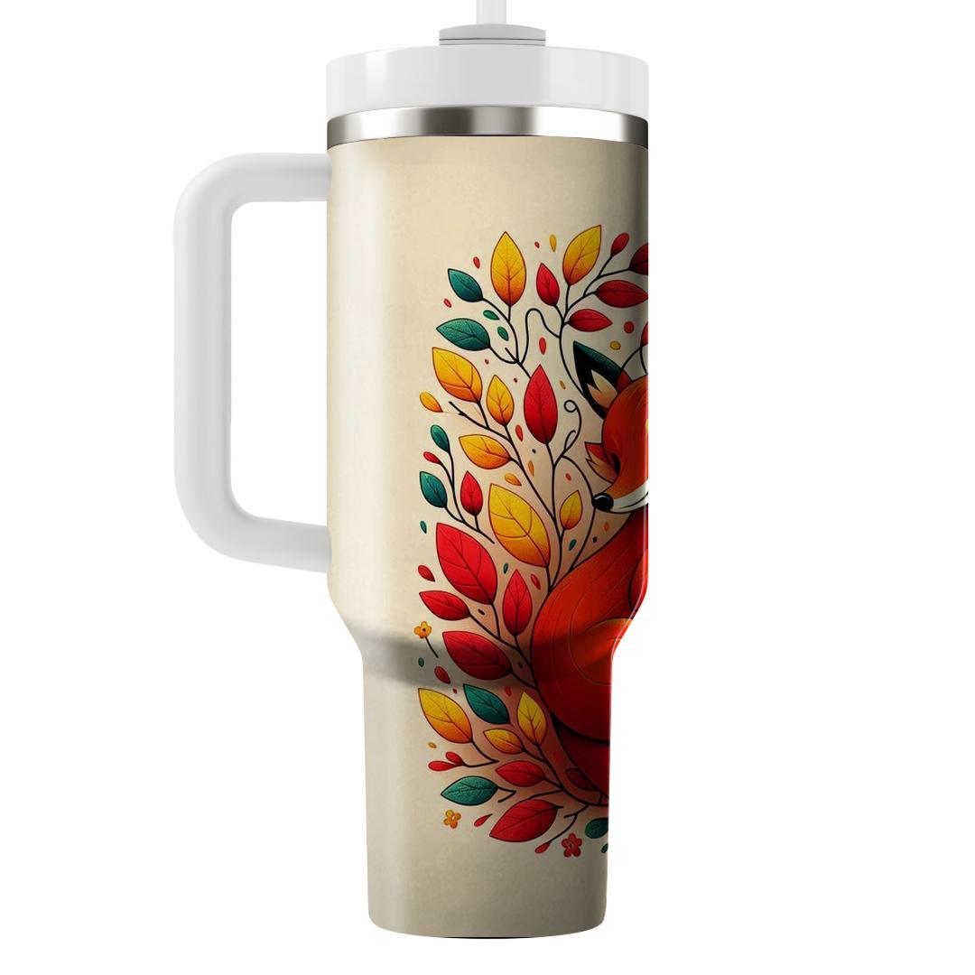 Charming Fox In Fall Leaves  Decorative Tumblers
