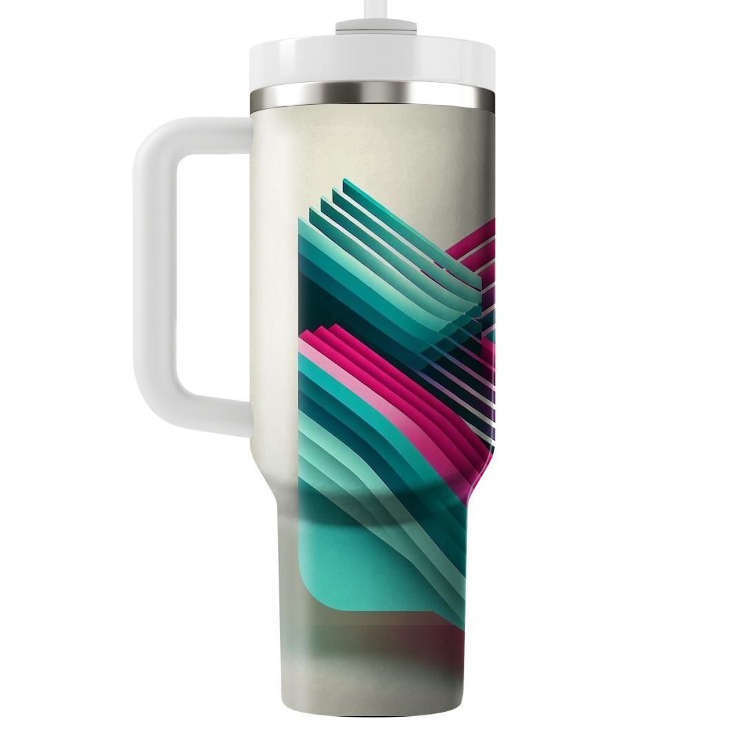 Diagonal Striped Fusion  Travel Tumblers