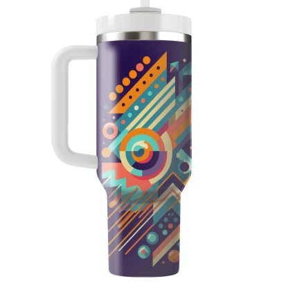 Vibrant 80s Geometric  Tumbler Cups