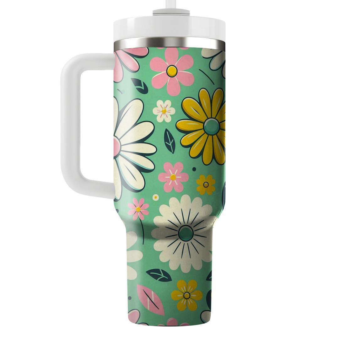 Cheerful Daisy Burst  Tumblers With Lids