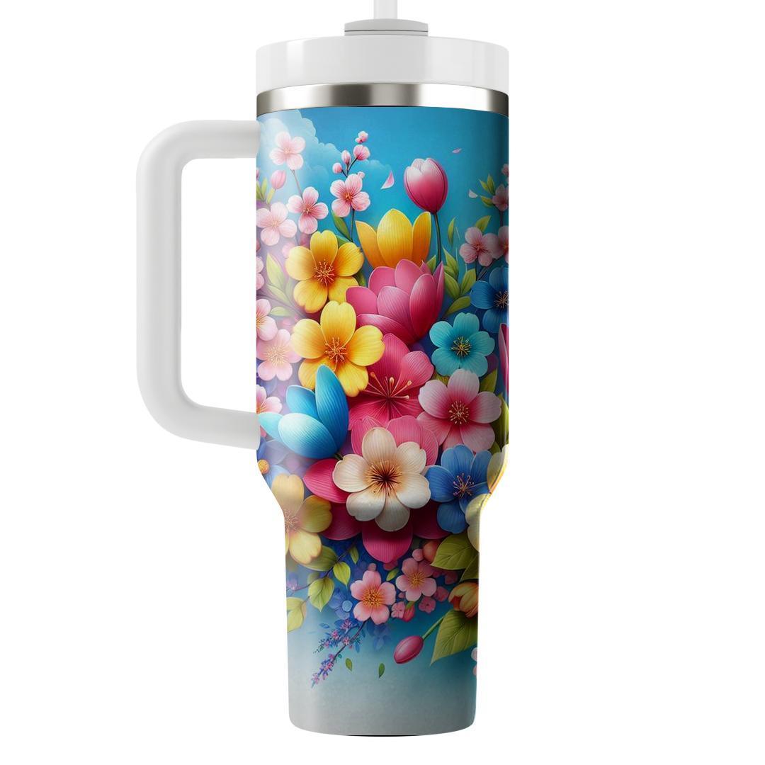 Spring Floral Fantasia  Tumbler Cups