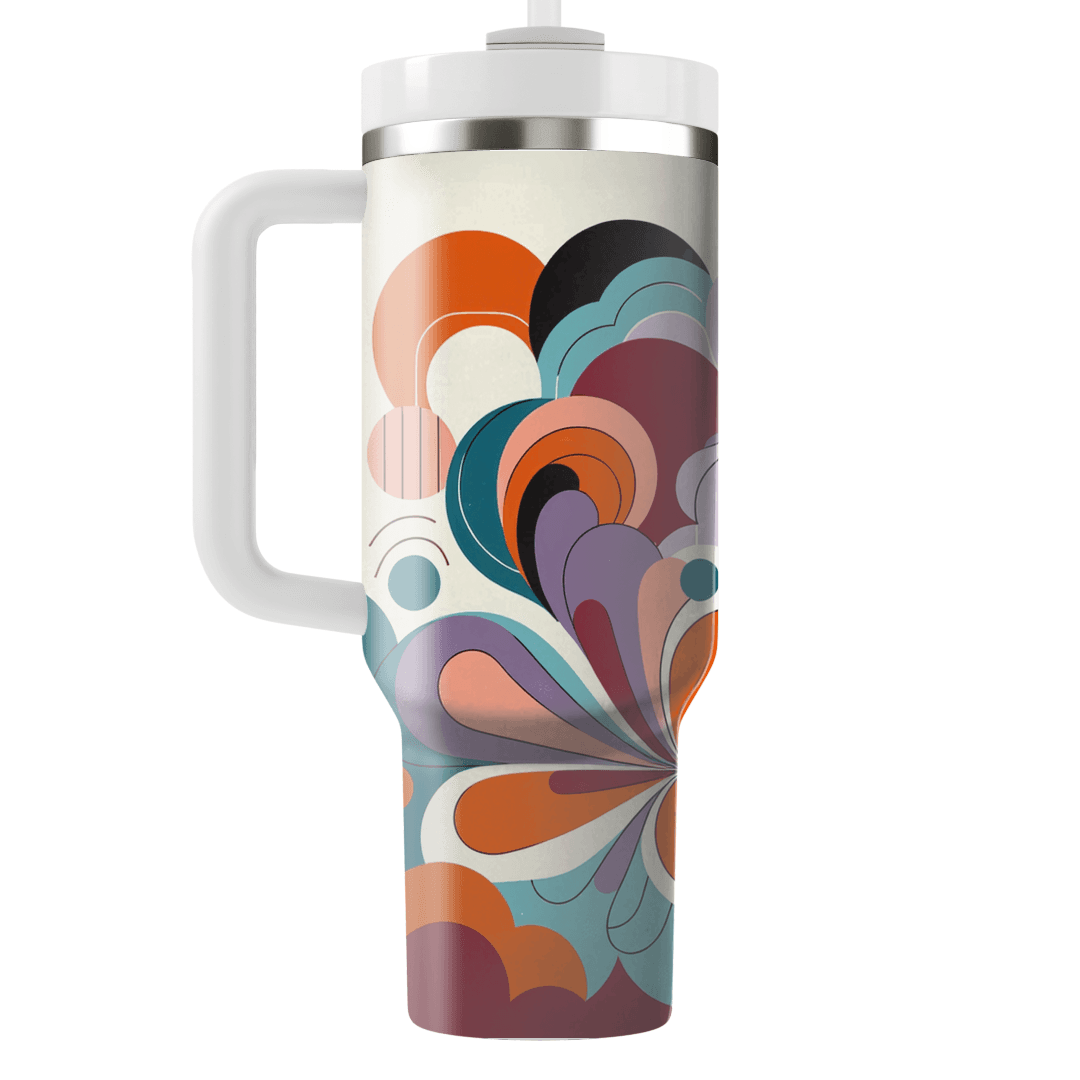 Retro Abstract Blooms  Tumblers For Gifts