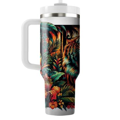 Vibrant Tiger Roar  Tumblers With Lids
