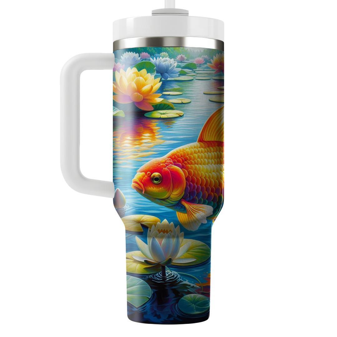 Radiant Goldfish Oasis  Tumblers With Lids