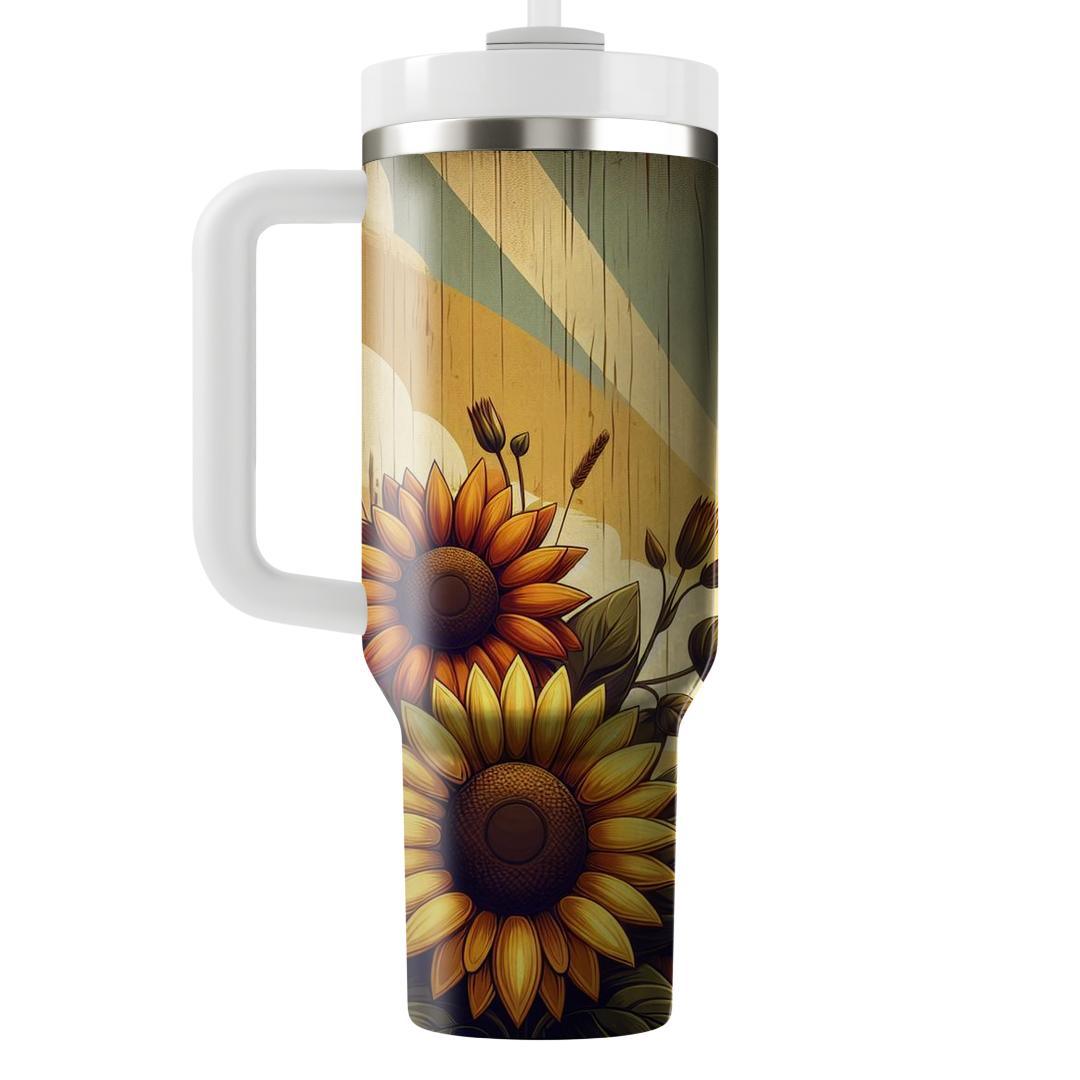 Rustic Sunflower Glory  Unique Tumblers