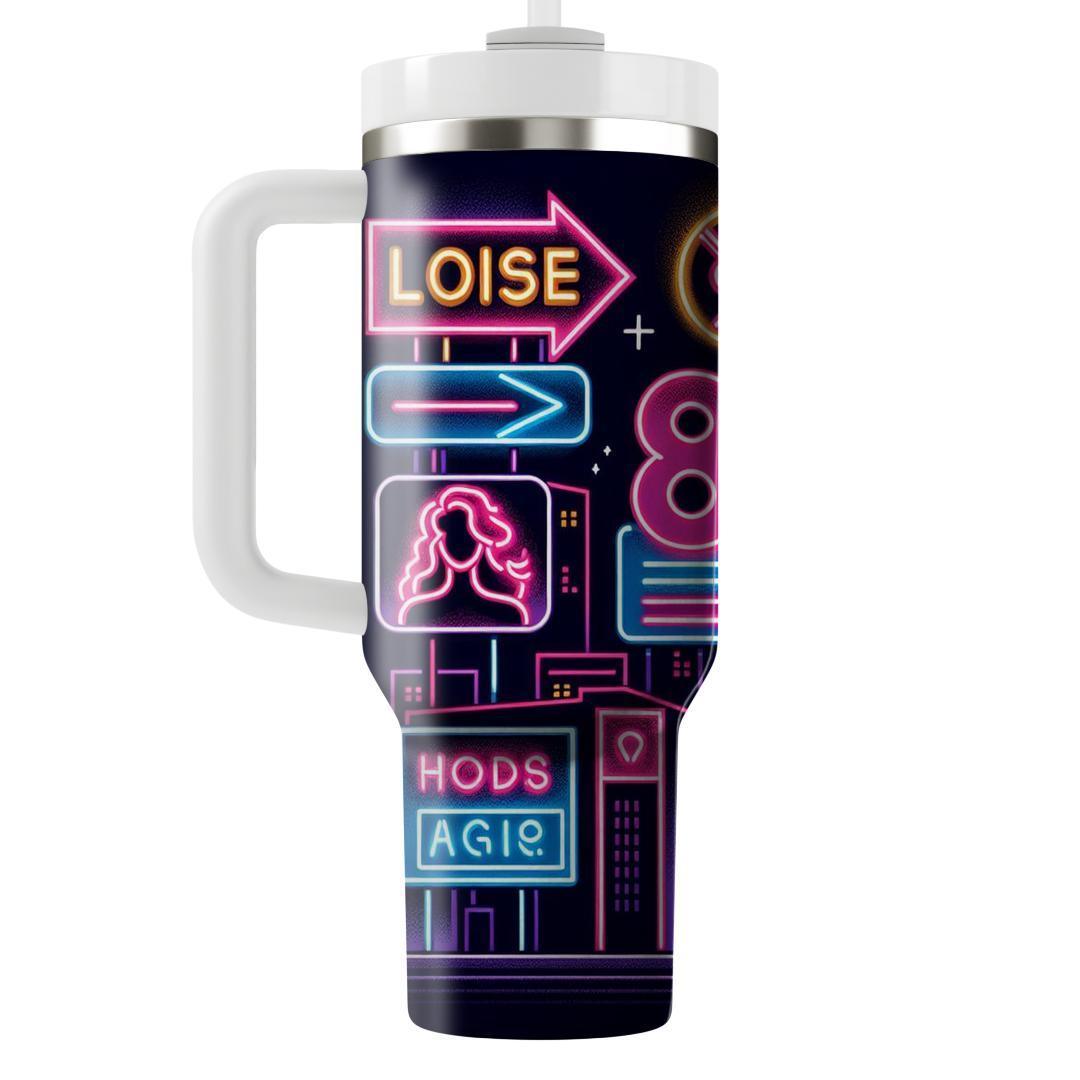 Nostalgic Neon Signs  Personalized Tumblers