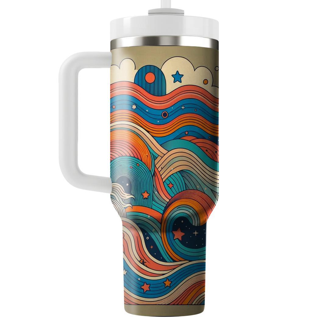 Groovy Stripes And Stars  Custom Tumblers