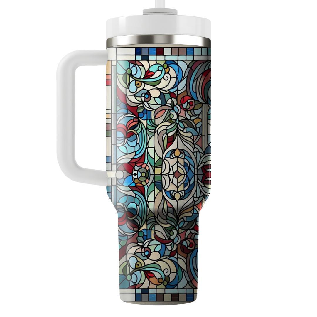 Intricate Stained Glass  Tumblers With Lids