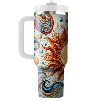 Fire And Ice - Duality Of Midsummer  Tumblers With Lids