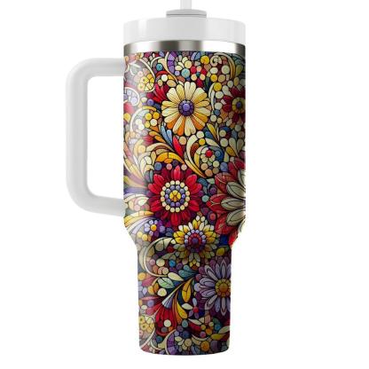 Charming Garden Mosaic  Travel Tumblers