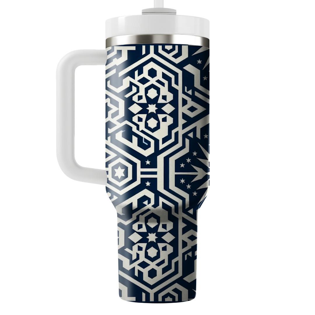 Hexagonal Star Mosaic  Travel Tumblers
