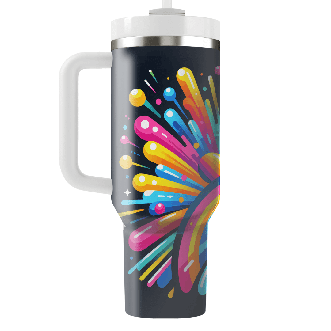 Rainbow Retro Burst  Tumbler Cups
