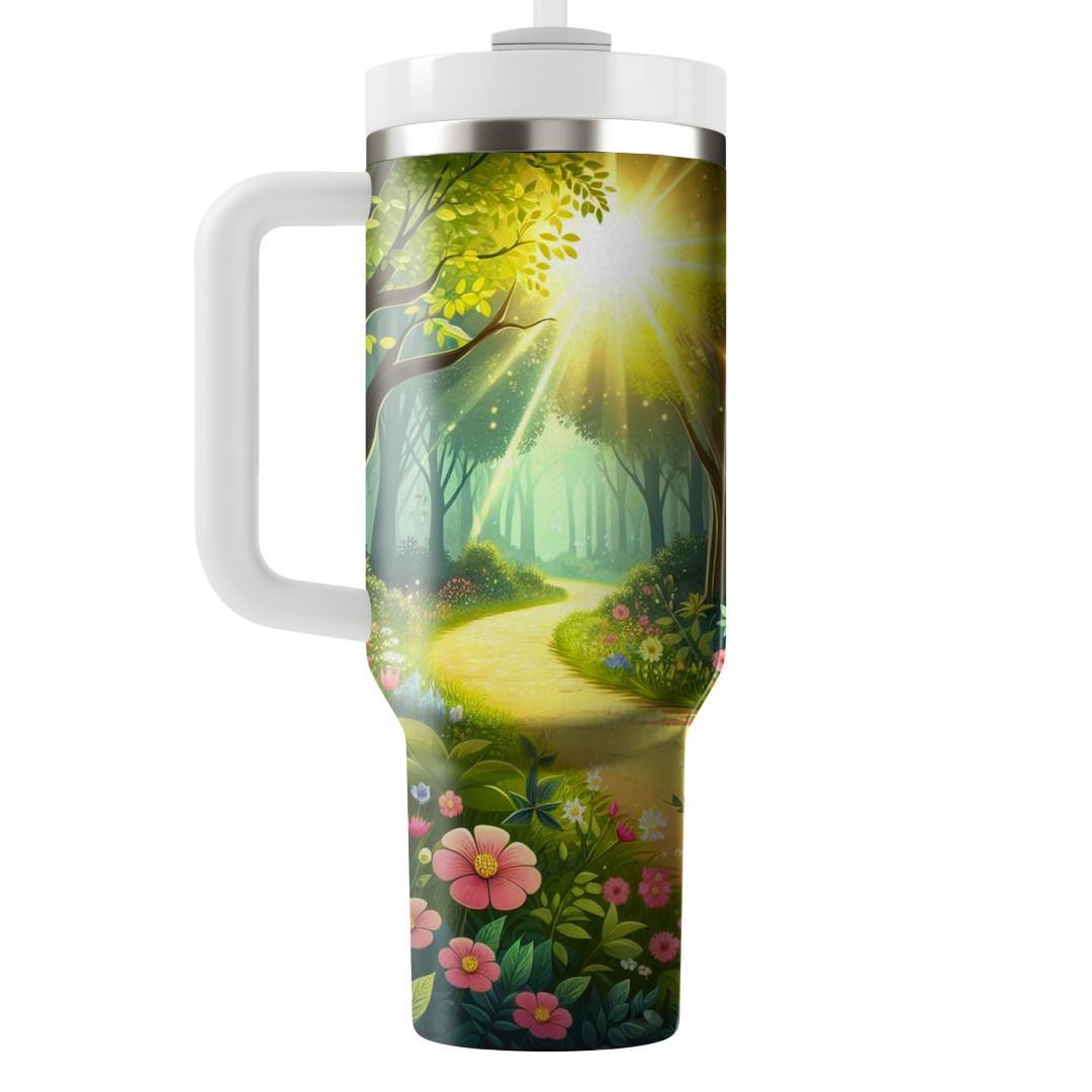 Spring Sunlit Path  Travel Tumblers