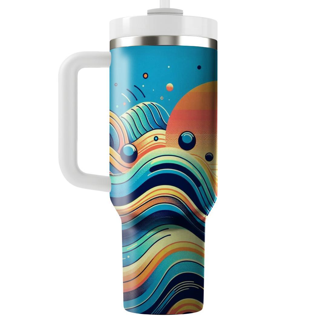 Colorful Abstract Waves  Tumbler Cups