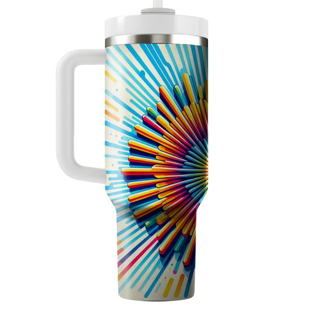 Rainbow Retro Sunburst  Insulated Tumblers