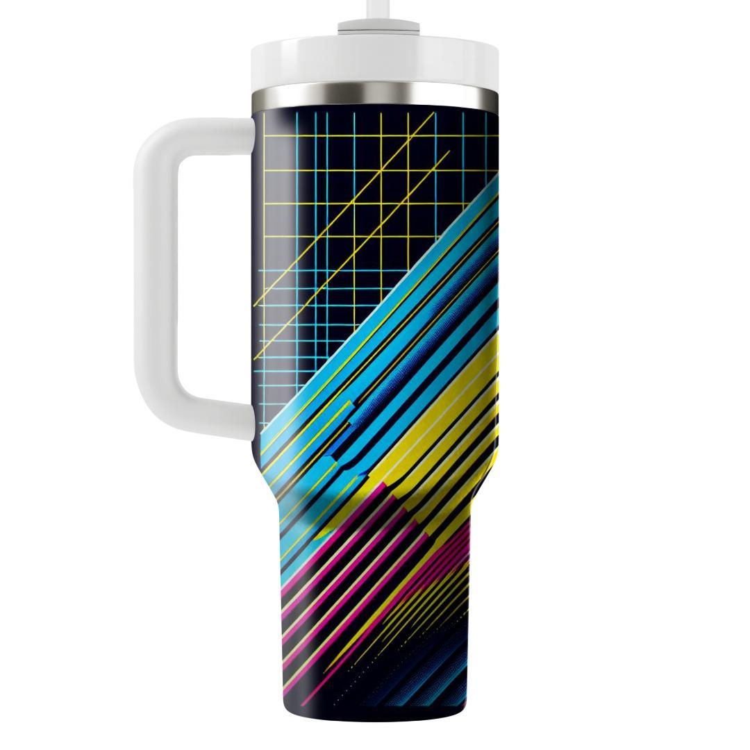 Vibrant Gridlines  Personalized Tumblers