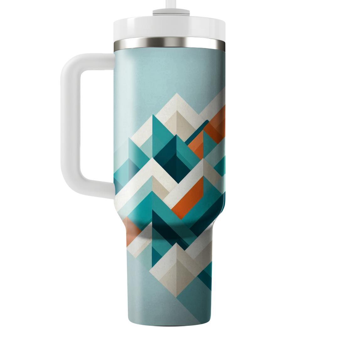 Abstract Triangular Waves  Tumblers With Lids