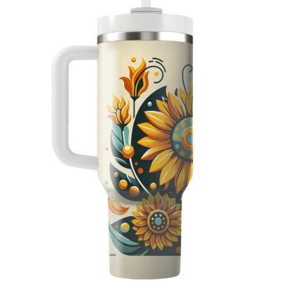 Funky Sunflowers  Custom Tumblers