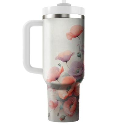 Vibrant Poppy Pastel  Tumbler Cups