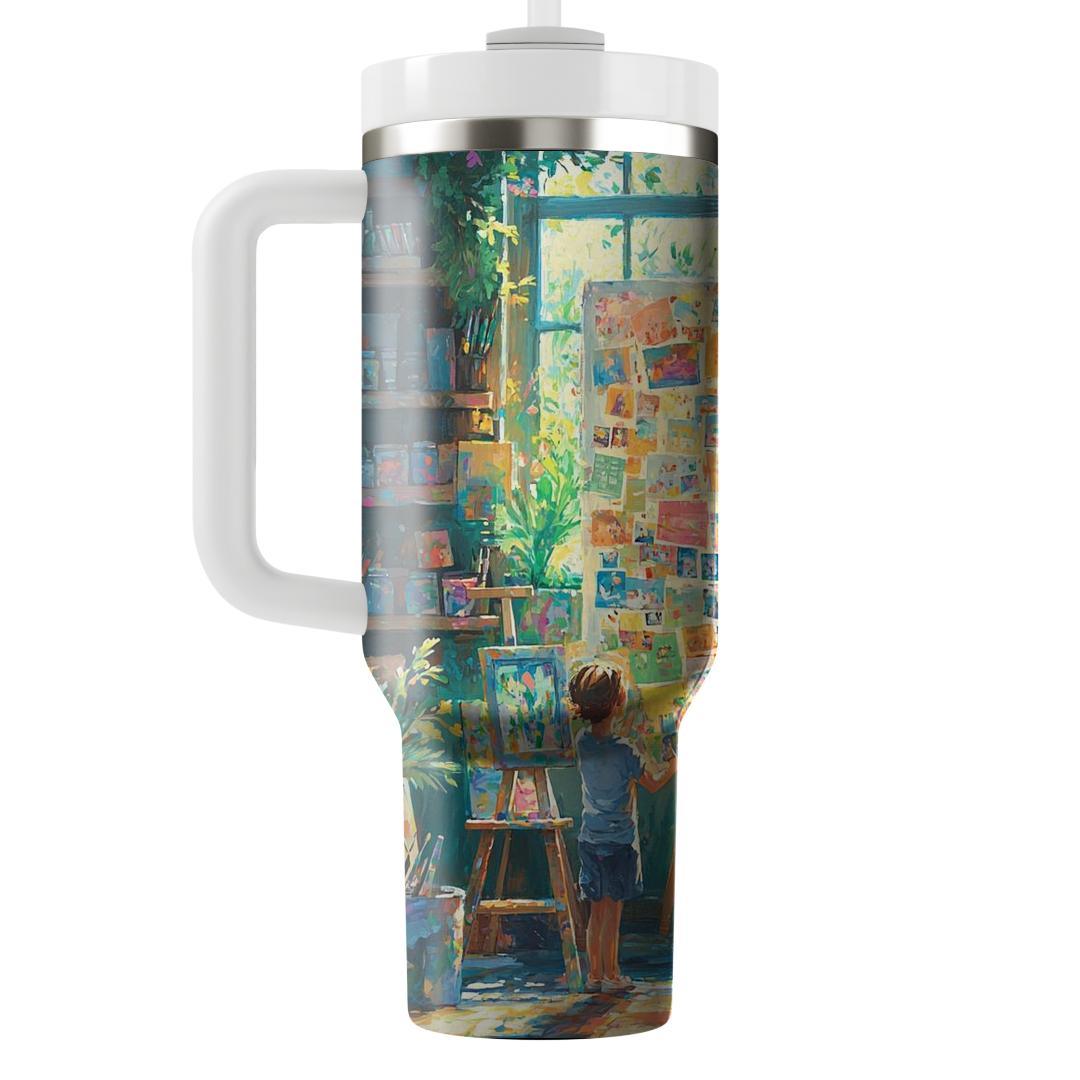 A Canvas Of Love: The Masterpiece Of Motherhood Tumblers With Lids