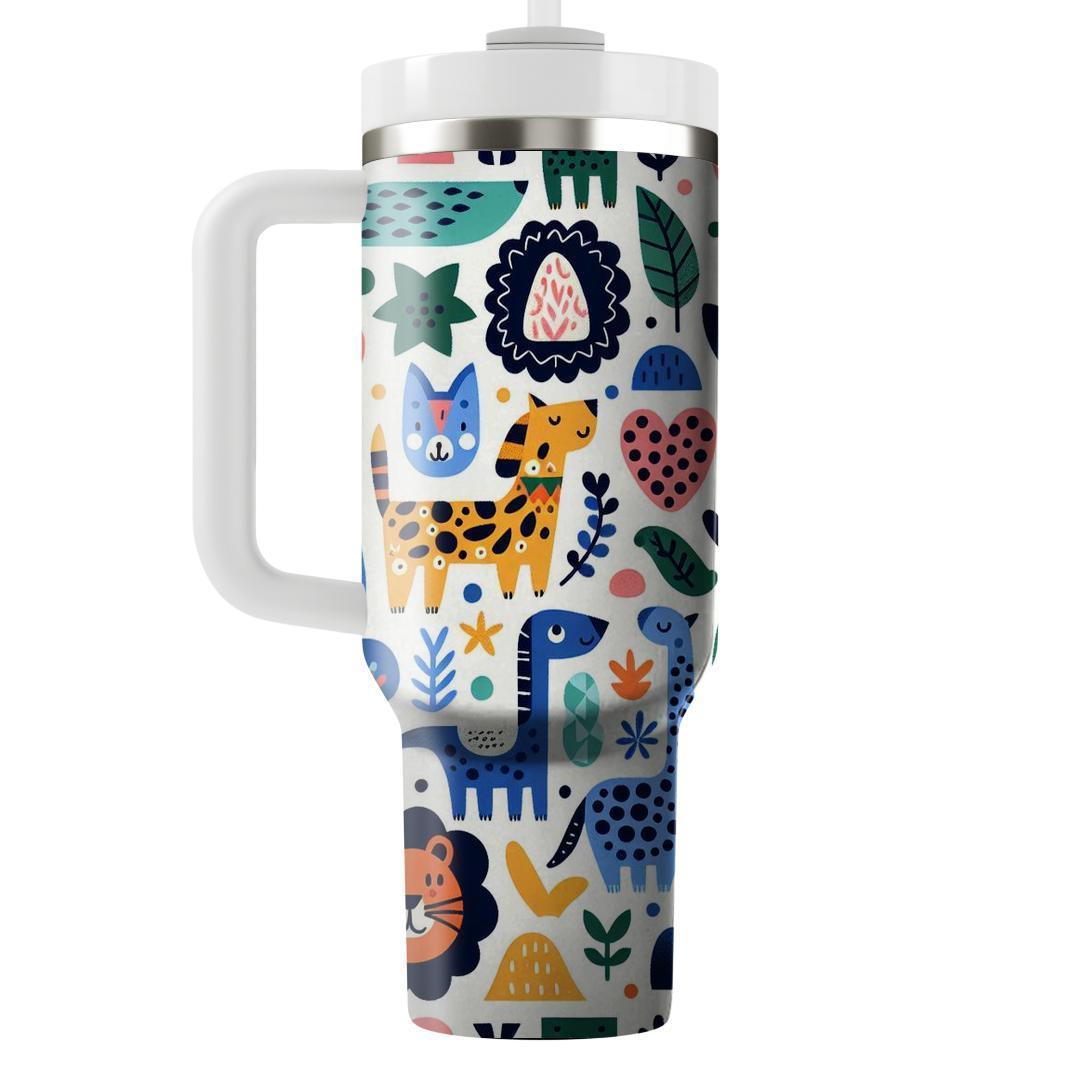 Playful Animal Print  Personalized Tumblers