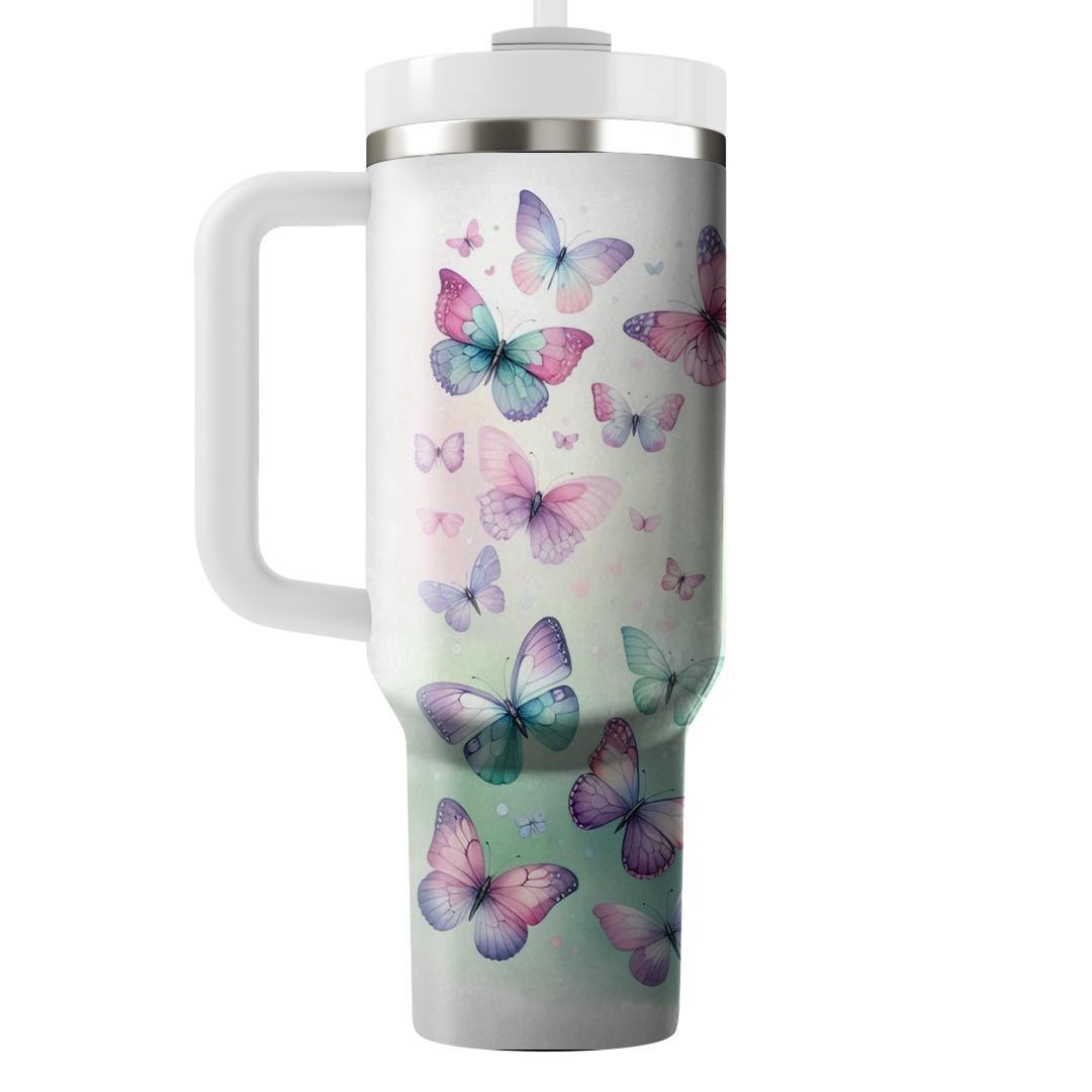 Spring Butterfly Garden Tumblers With Lids