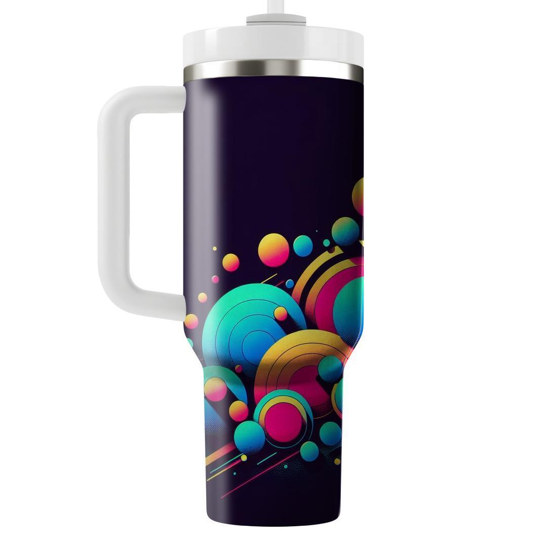 Abstract Neon Circles  Personalized Tumblers