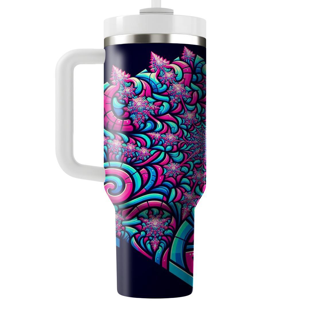 Neon Fractal Designs  Unique Tumblers
