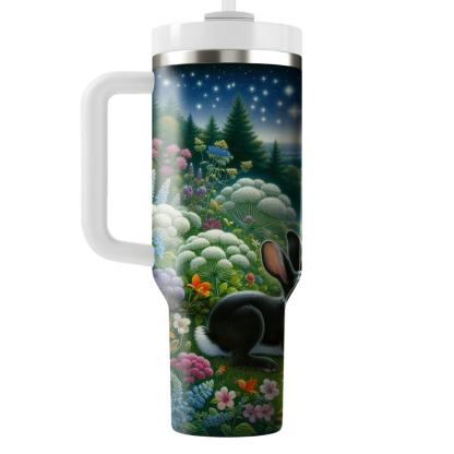 Enchanted Rabbit Meadow  Tumblers With Lids