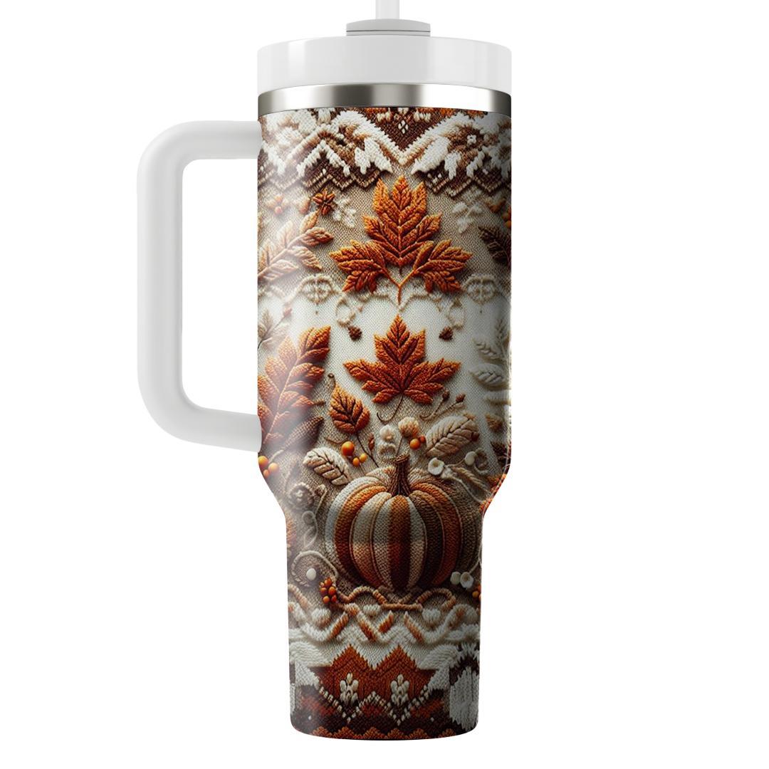 Autumn Cozy Knit Patterns  Custom Tumblers