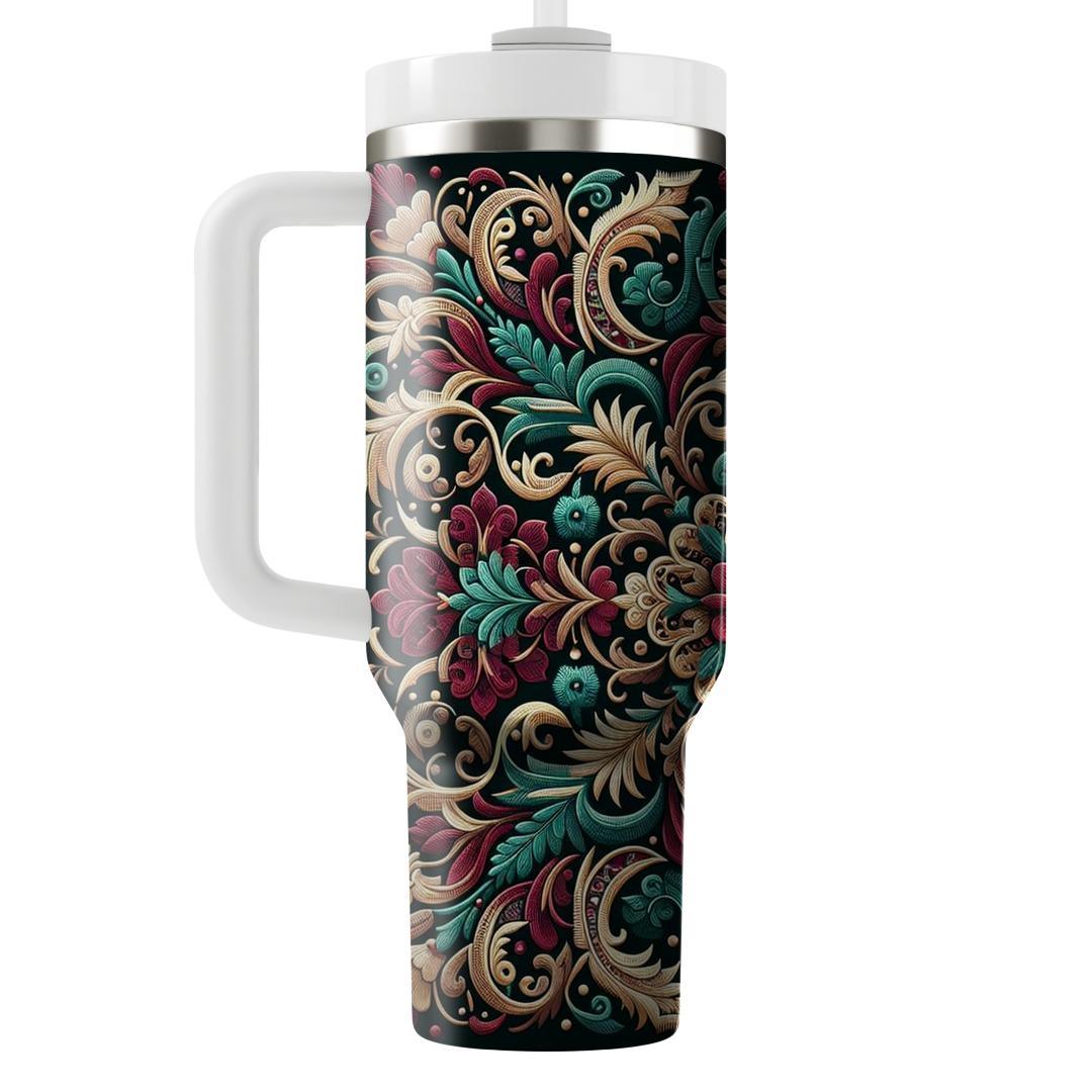 Floral Embroidery  Travel Tumblers