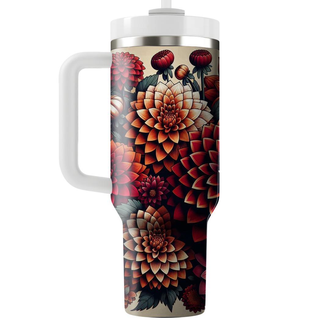 Majestic Dahlia Symphony  Unique Tumblers