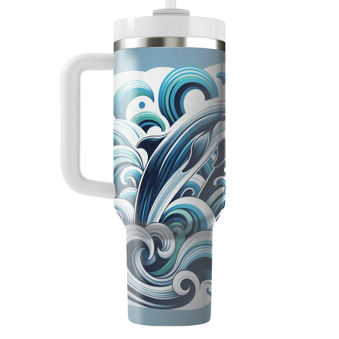 Dynamic Dolphin Splash  Personalized Tumblers