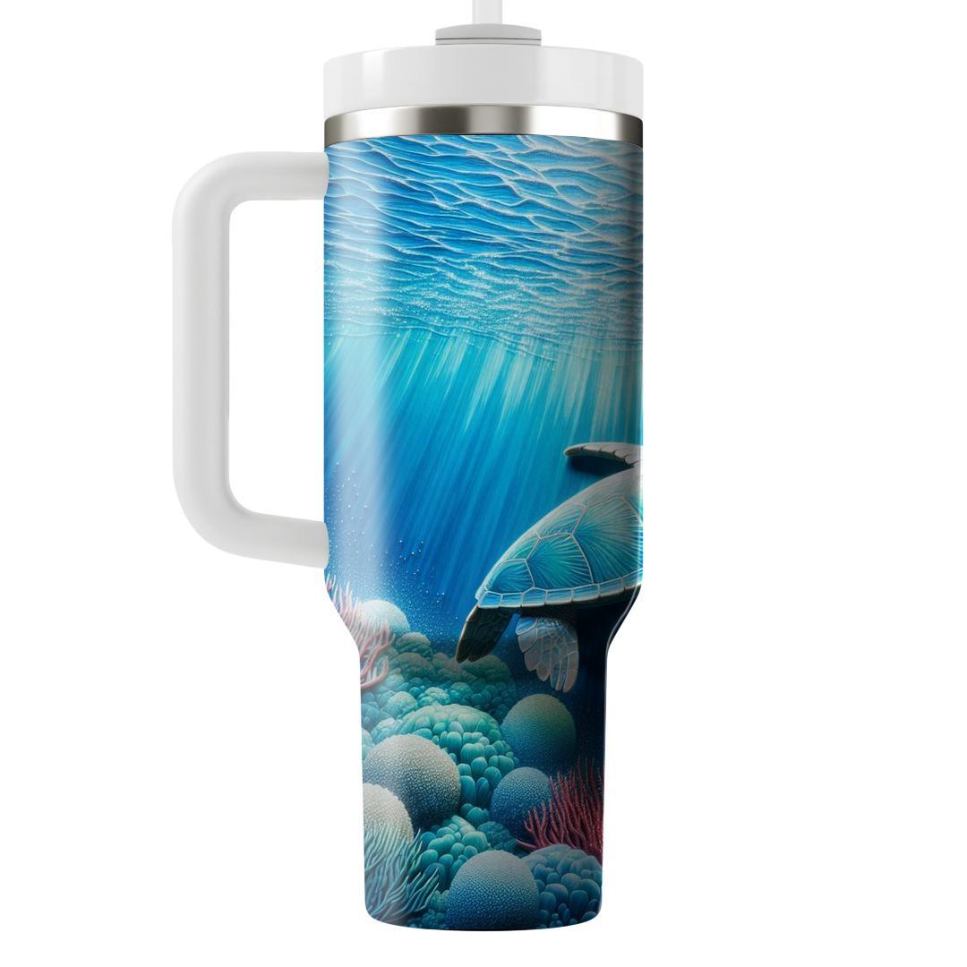 Underwater Wonderland Turtle  Travel Tumblers