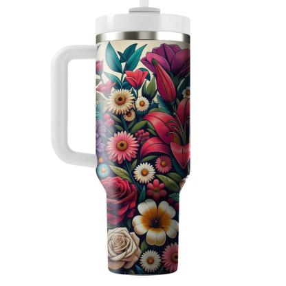 Spring Floral Rhapsody  Travel Tumblers