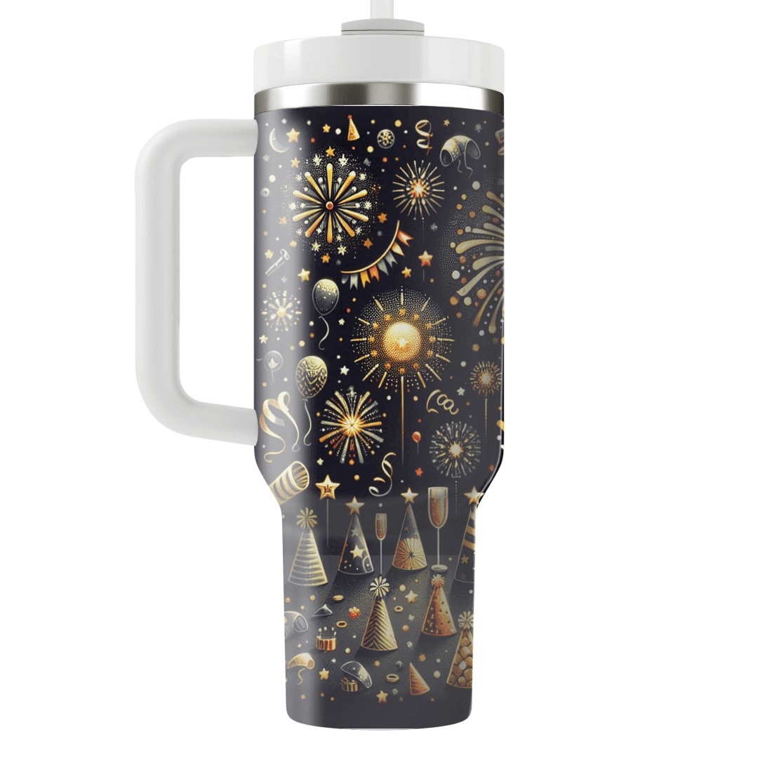 Funky New Year's Party Tumblers With Lids