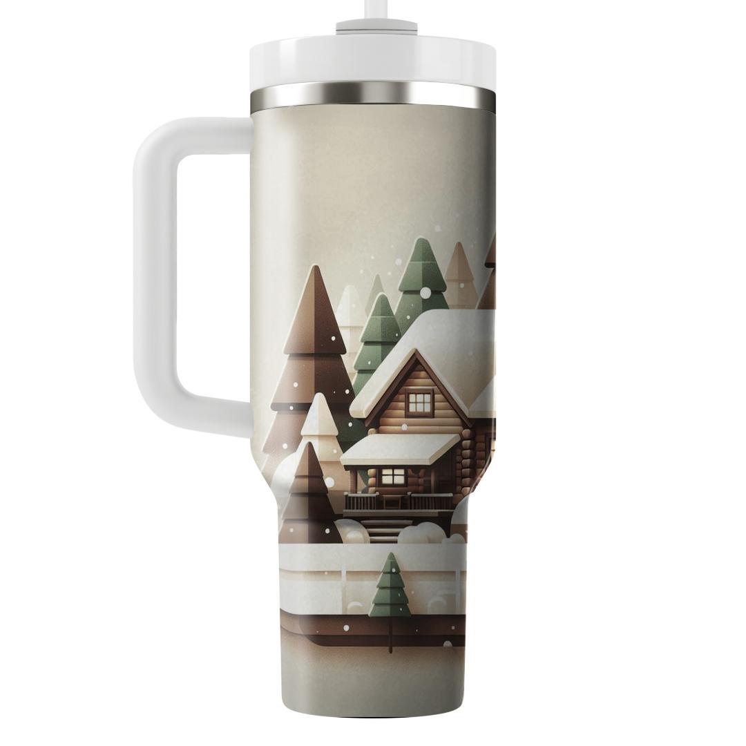 Winter Cabin Glow  Travel Tumblers