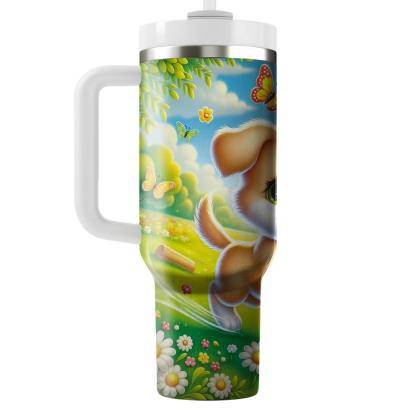 Playful Puppy Love  Tumblers With Lids