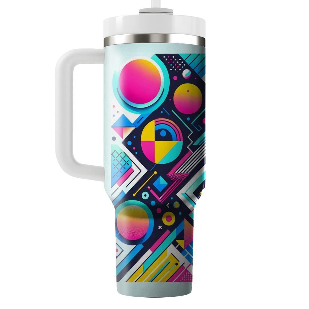Abstract Neon Geometrics  Personalized Tumblers