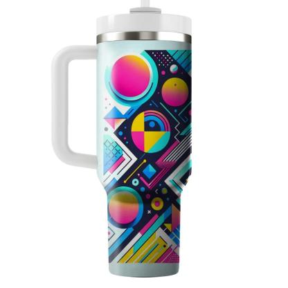 Abstract Neon Geometrics  Personalized Tumblers