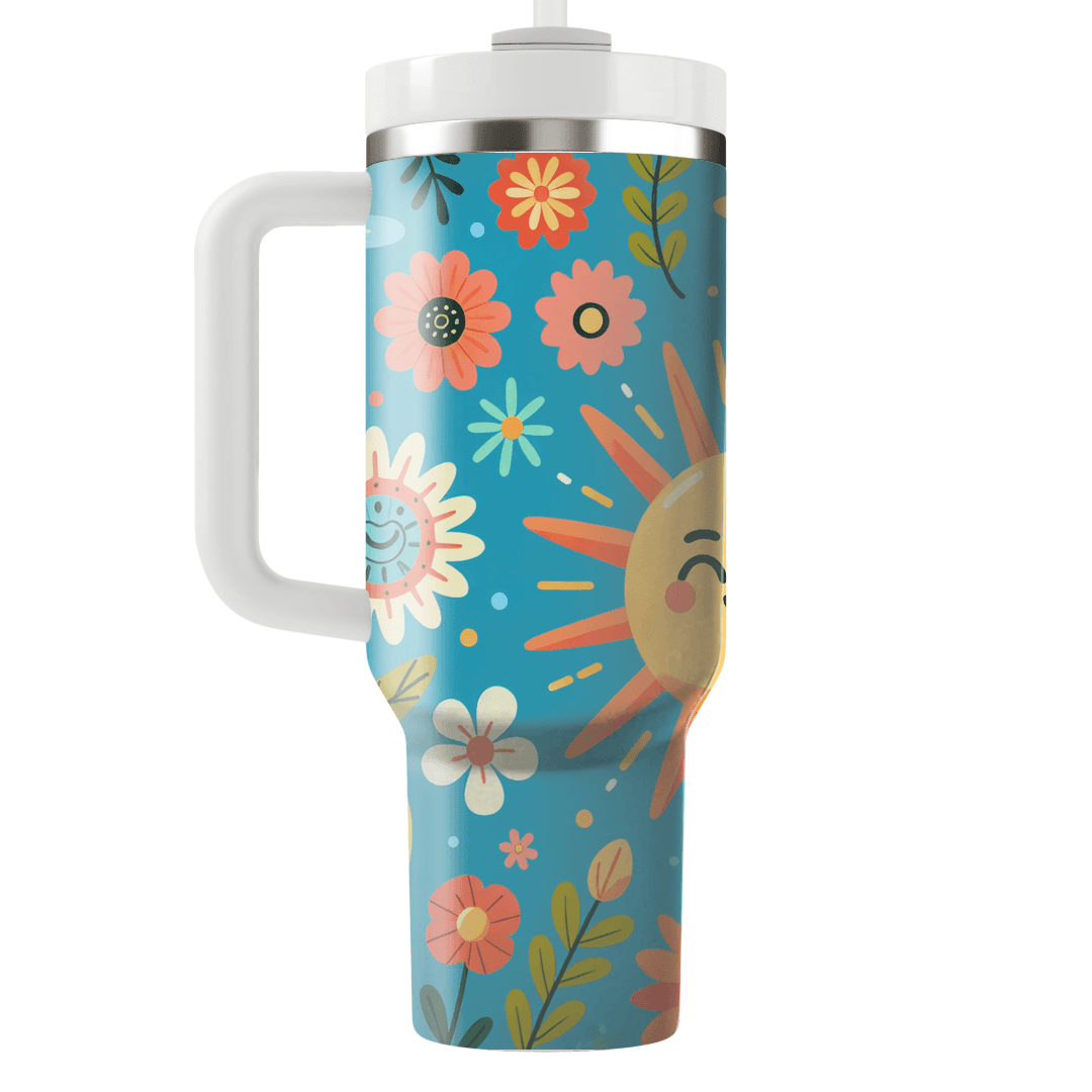 Retro Sunshine Floral  Custom Tumblers