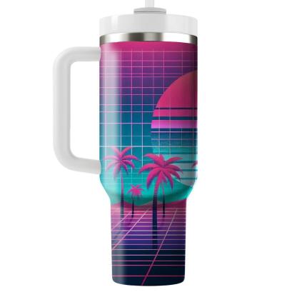 Retro Synthwave Oasis  Personalized Tumblers