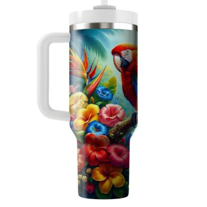 Joyful Macaw Fiesta  Tumblers With Lids